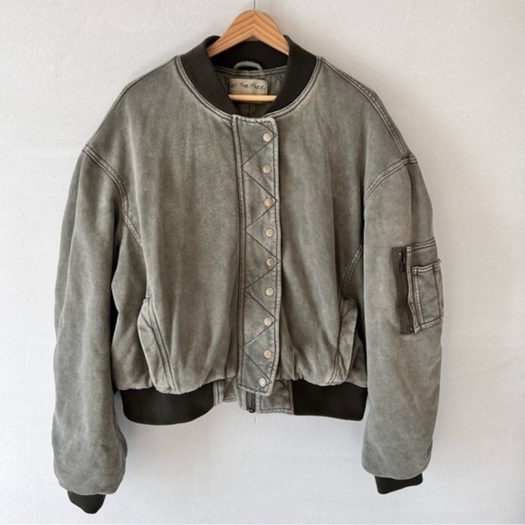 We The Free bomber jacket dolman sleeves 100% cotton size M ECU - Picture 1 of 16